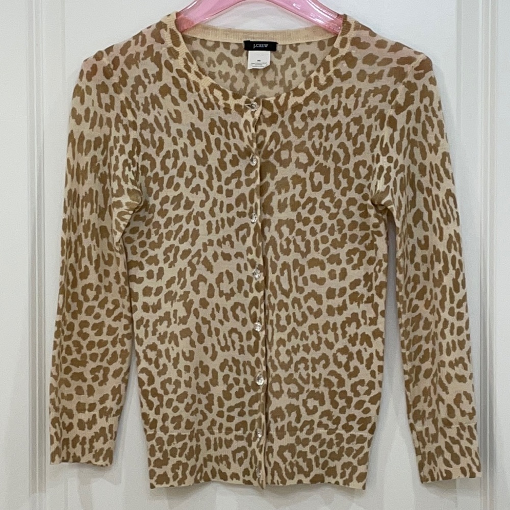 J. CREW animal print cardigan